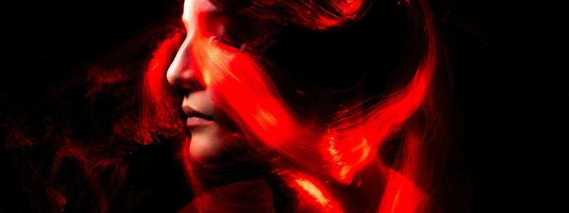 A person in motion, creating a slight blur effect.